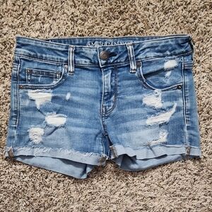 American Eagle, Distressed, Blue Jean Shorts